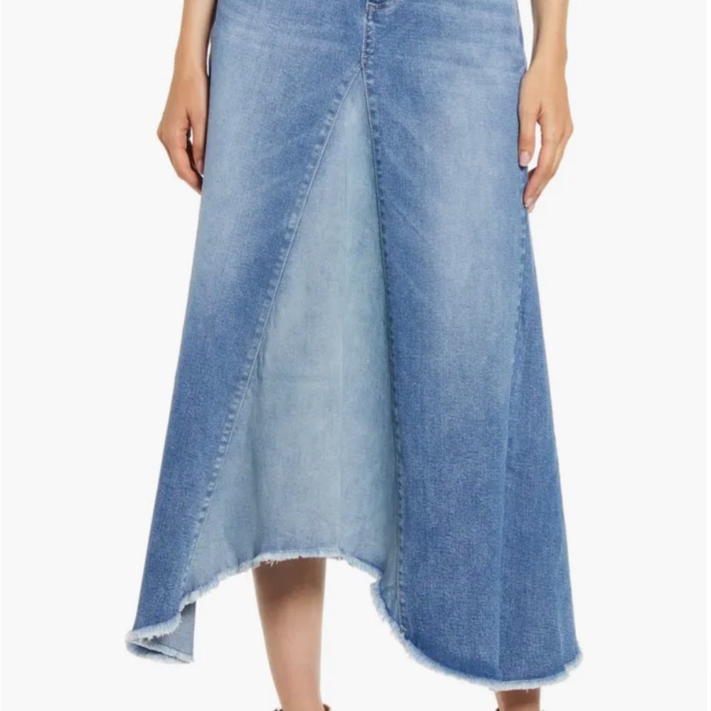 Denim Maxi Skirt - Blue